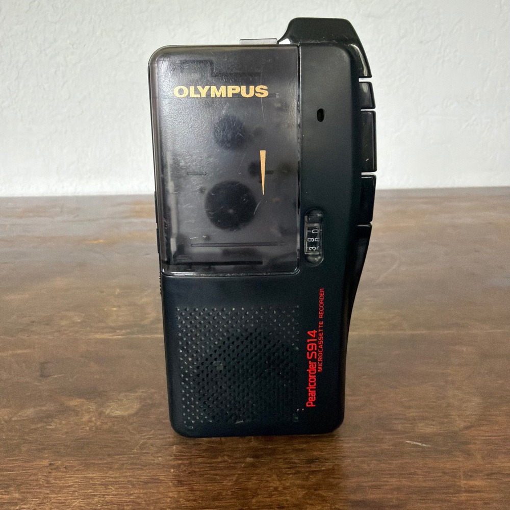 Vintage Olympus Pearlcorder S914 Handheld Microcassette Voice Recorder Dictation